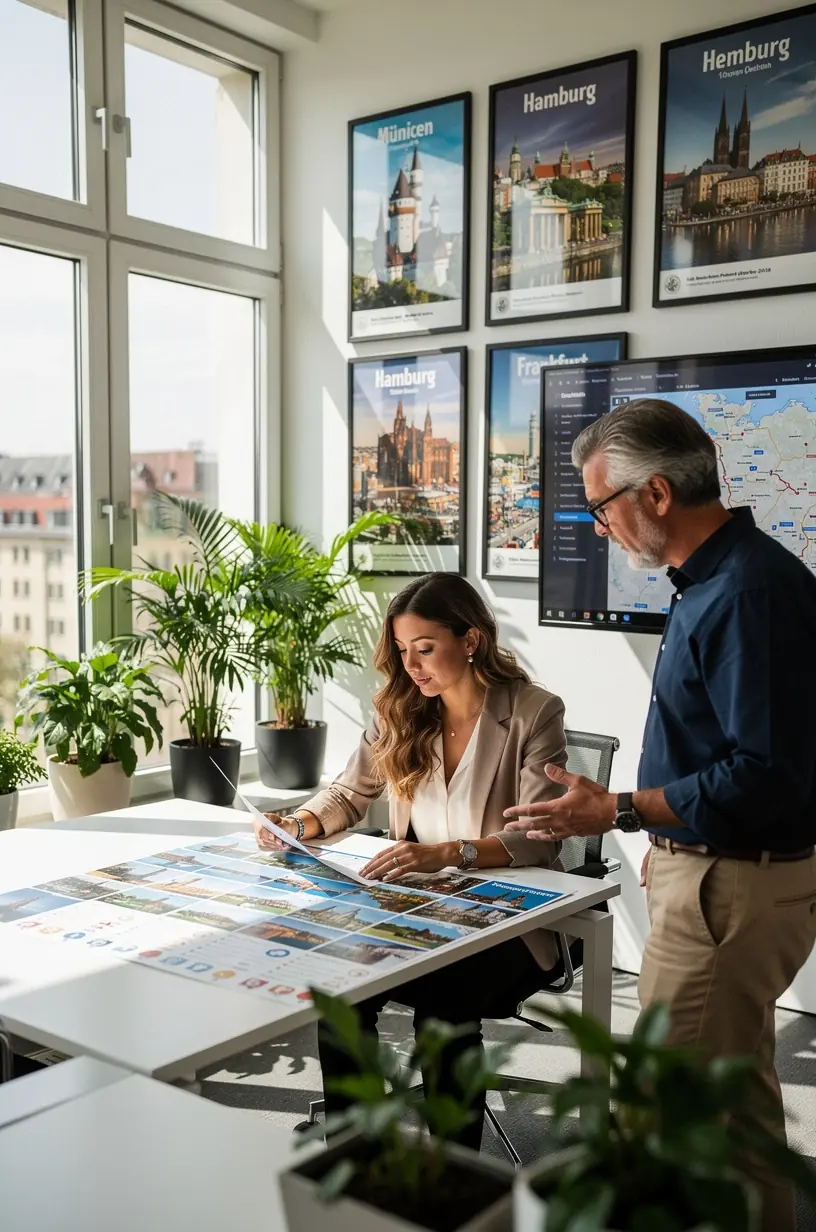 Reiseunterlagen mit klarer Struktur und wichtigen Informationen für eine stressfreie Deutschlandreise